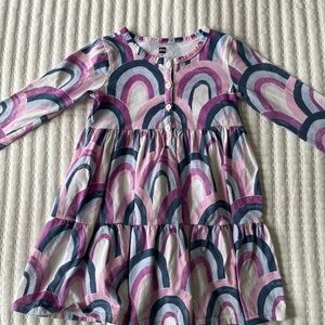 Tea Collection Pink and Purple Patterned Kids Dress
